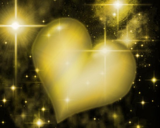 Click to get the codes for this image. Golden Heart With Starry Background, Colors  Yellow and Gold, Hearts Background, wallpaper or texture for, Blogger, Wordpress, or any web page, blog, desktop or phone.