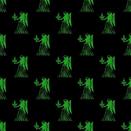 Click to get the codes for this image. Green Virgo Astrology On Black, Astrology  Zodiac Symbols Background, wallpaper or texture for, Blogger, Wordpress, or any web page, blog, desktop or phone.
