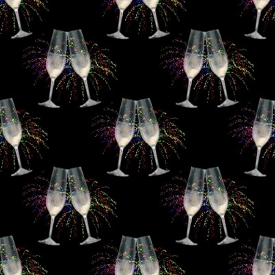 Click to get the codes for this image. Happy New Year Champaign And Fireworks Seamless, Holidays  New Years Background, wallpaper or texture for Blogger, Wordpress, or any phone, desktop or blog.