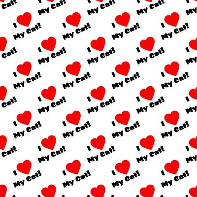 Click to get the codes for this image. I Heart My Cat Small Seamless Wallpaper On White, Animals  Cats Background, wallpaper or texture for any blog, web page, phone or desktop