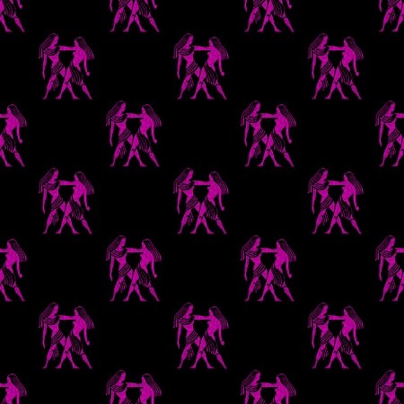 Click to get the codes for this image. Magenta Gemini Astrology On Black, Astrology  Zodiac Symbols Background, wallpaper or texture for, Blogger, Wordpress, or any web page, blog, desktop or phone.