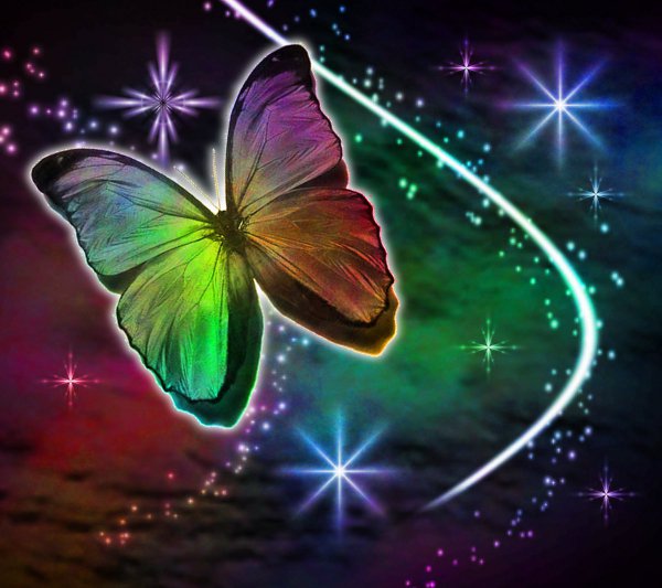 Click to get the codes for this image. Multi Colored Butterfly With Stars Background 1800x1600, Butterflies, Colors  Rainbow Background, wallpaper or texture for Blogger, Wordpress, or any phone, desktop or blog.