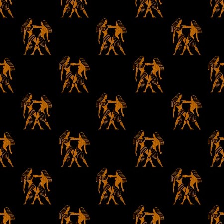 Click to get the codes for this image. Orange Gemini Astrology On Black, Astrology  Zodiac Symbols Background, wallpaper or texture for, Blogger, Wordpress, or any web page, blog, desktop or phone.