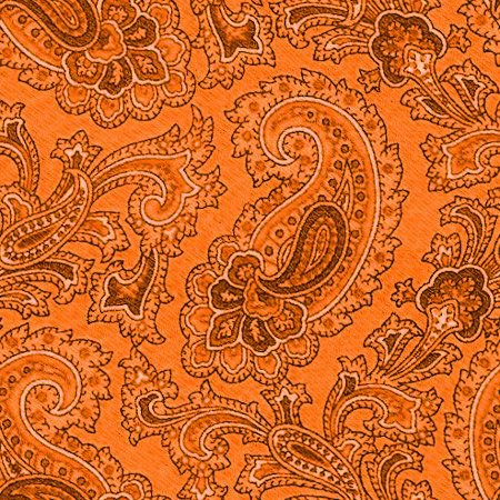 Click to get the codes for this image. Orange Paisley Background Seamless Pattern, Colors  Orange, Paisleys, Cloth Patterns Background, wallpaper or texture for Blogger, Wordpress, or any phone, desktop or blog.