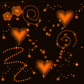 Click to get the codes for this image. Orange Satin Love Bats, Sparkles and Glitter, Hearts, Colors  Orange Background, wallpaper or texture for, Blogger, Wordpress, or any web page, blog, desktop or phone.