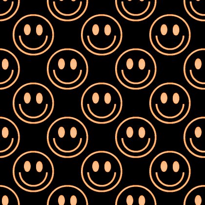 Click to get the codes for this image. Orange Smiley Faces On Black Background Seamless, Smiley Faces, Colors  Orange Background, wallpaper or texture for Blogger, Wordpress, or any phone, desktop or blog.