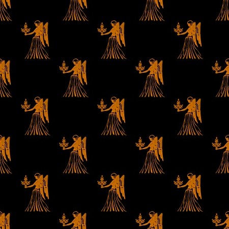 Click to get the codes for this image. Orange Virgo Astrology On Black, Astrology  Zodiac Symbols Background, wallpaper or texture for, Blogger, Wordpress, or any web page, blog, desktop or phone.