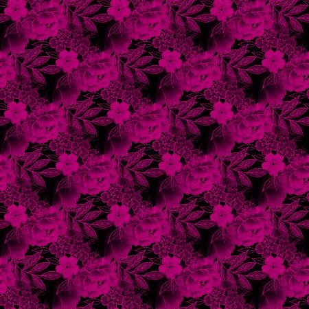 Click to get the codes for this image. Pink And Black Floral Pattern, Flowers  Floral Designs, Colors  Pink Background, wallpaper or texture for Blogger, Wordpress, or any phone, desktop or blog.