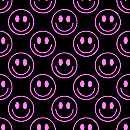Click to get the codes for this image. Pink Smiley Faces On Black Background Seamless, Smiley Faces, Colors  Pink Background, wallpaper or texture for Blogger, Wordpress, or any phone, desktop or blog.