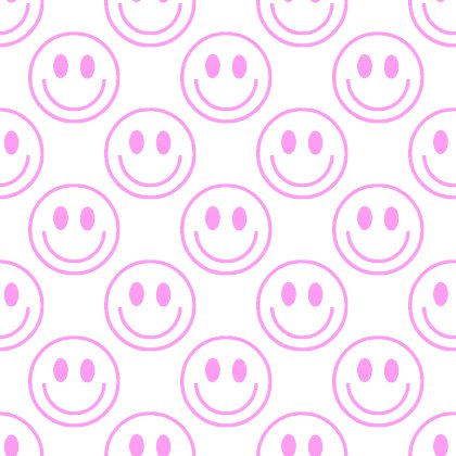Click to get the codes for this image. Pink Smiley Faces On White Background Seamless, Smiley Faces, Colors  Pink Background, wallpaper or texture for Blogger, Wordpress, or any phone, desktop or blog.