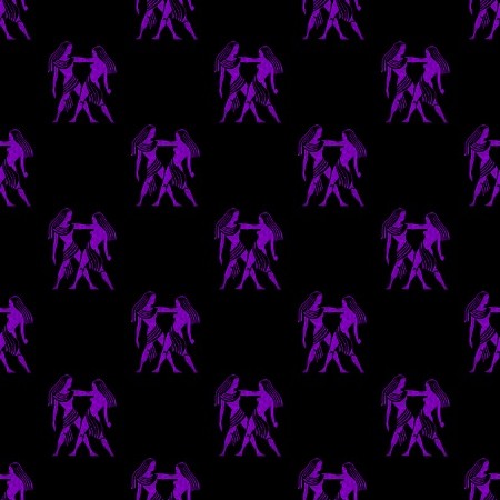 Click to get the codes for this image. Purple Gemini Astrology On Black, Astrology  Zodiac Symbols Background, wallpaper or texture for, Blogger, Wordpress, or any web page, blog, desktop or phone.