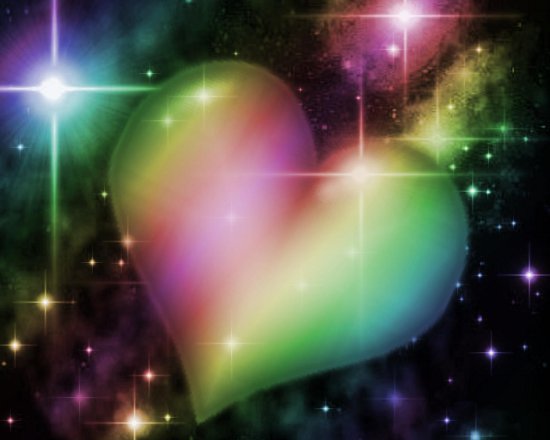 Click to get the codes for this image. Rainbow Heart With Starry Background, Hearts, Colors  Rainbow Background, wallpaper or texture for, Blogger, Wordpress, or any web page, blog, desktop or phone.