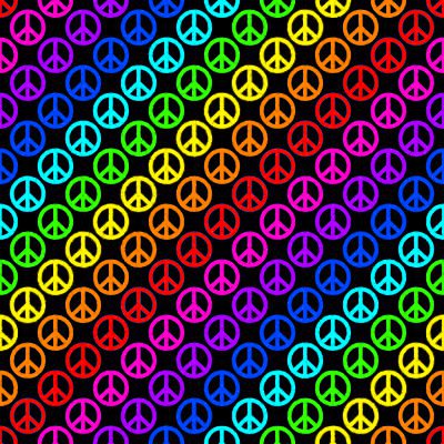 Click to get the codes for this image. Rainbow Peace Signs On Black Background Seamless, Peace Signs, Colors  Rainbow Background, wallpaper or texture for Blogger, Wordpress, or any phone, desktop or blog.