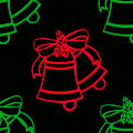 Click to get the codes for this image. Red And Green Blinking Christmas Bells On Black, Holidays  Christmas Background, wallpaper or texture for Blogger, Wordpress, or any phone, desktop or blog.