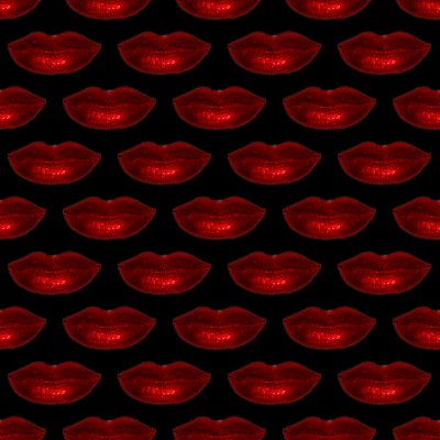 Click to get the codes for this image. Red Lips On Black Background Seamless, Colors  Red, Lips and Kisses Background, wallpaper or texture for, Blogger, Wordpress, or any web page, blog, desktop or phone.