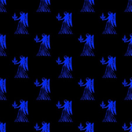 Click to get the codes for this image. Royal Blue Virgo Astrology On Black, Astrology  Zodiac Symbols Background, wallpaper or texture for, Blogger, Wordpress, or any web page, blog, desktop or phone.