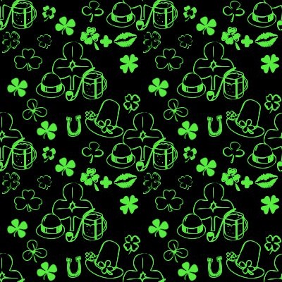 Click to get the codes for this image. Shamrock Dingbats On Black, Saint Patrick's Day, Colors  Green Background, wallpaper or texture for Blogger, Wordpress, or any phone, desktop or blog.