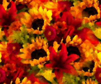 Click to get the codes for this image. Sunflower Bouquet Seamless Painting, Colors  Orange, Flowers  Floral Designs, Seasons  Summer Background, wallpaper or texture for Blogger, Wordpress, or any phone, desktop or blog.