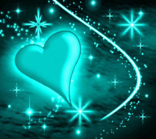 Turquoise Heart With Plasma Stars Background 1800x1600 Background Image