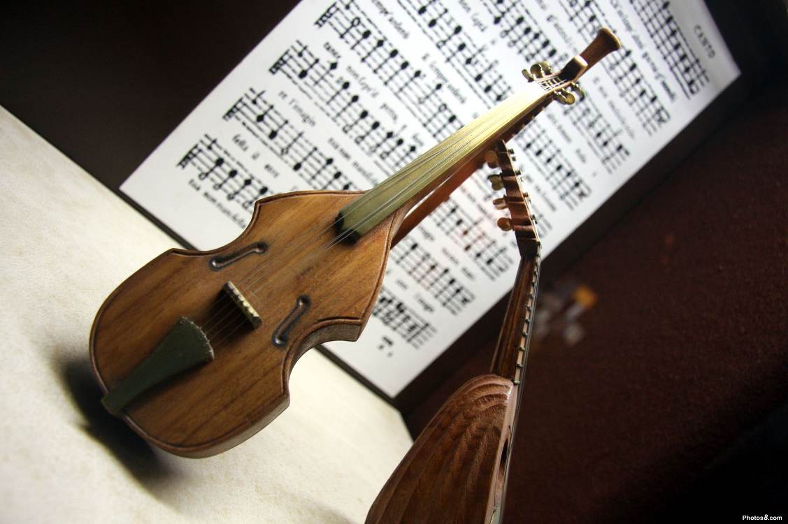 Click to get the codes for this image. Violon Lute And Music, Music and Musical Instruments Background, wallpaper or texture for any blog, web page, phone or desktop