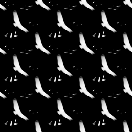 Click to get the codes for this image. White Bird Silhouettes On Black, Animals  Birds, Colors  Black and White Background, wallpaper or texture for Blogger, Wordpress, or any phone, desktop or blog.