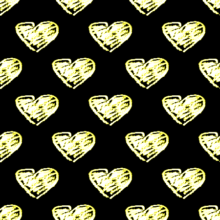 Click to get the codes for this image. Yellow Scribble Hearts On Black, Hearts, Colors  Yellow and Gold Background, wallpaper or texture for, Blogger, Wordpress, or any web page, blog, desktop or phone.