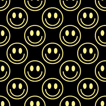 Click to get the codes for this image. Yellow Smiley Faces On Black Background Seamless, Smiley Faces, Colors  Yellow and Gold Background, wallpaper or texture for Blogger, Wordpress, or any phone, desktop or blog.