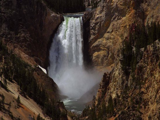 Click to get the codes for this image. Yellowstone Falls, Ocean  Water, Nature Landscapes  Scenery Background, wallpaper or texture for any blog, web page, phone or desktop