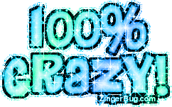 Click to get the codes for this image. 100 Percent Crazy Blue Glitter Text Graphic, 100 Percent, Crazy Free Image, Glitter Graphic, Greeting or Meme for Facebook, Twitter or any blog.