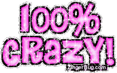 Click to get the codes for this image. 100 Percent Crazy Pink Glitter Text Graphic, 100 Percent, Girly Stuff, Crazy Free Image, Glitter Graphic, Greeting or Meme for Facebook, Twitter or any blog.