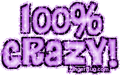 Click to get the codes for this image. 100 Percent Crazy Purple Glitter Text Graphic, 100 Percent, Girly Stuff, Crazy Free Image, Glitter Graphic, Greeting or Meme for Facebook, Twitter or any blog.