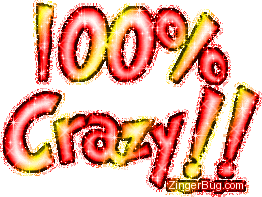 Click to get the codes for this image. 100 Percent Crazy Red Glitter Graphic, 100 Percent, Crazy Free Image, Glitter Graphic, Greeting or Meme for Facebook, Twitter or any blog.
