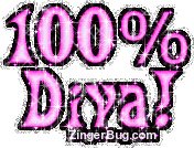 Click to get the codes for this image. 100 Percent Diva Pink Glitter Text Graphic, 100 Percent, Girly Stuff, Attitude Free Image, Glitter Graphic, Greeting or Meme for Facebook, Twitter or any blog.