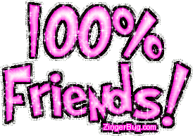 Click to get the codes for this image. 100 Percent Friends Glitter Text Graphic, 100 Percent, Friendship, Friendship Day Free Image, Glitter Graphic, Greeting or Meme for Facebook, Twitter or any forum or blog.