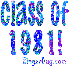 Click to get the codes for this image. Class Of 1981 blue Glitter Text Graphic, Class Of 1981 Free glitter graphic image designed for posting on Facebook, Twitter or any forum or blog.