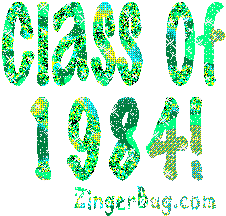 Click to get the codes for this image. Class Of 1984 green Glitter Text Graphic, Class Of 1984 Free glitter graphic image designed for posting on Facebook, Twitter or any forum or blog.