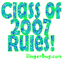 Click to get the codes for this image. Class Of 2007 rules Glitter Text Graphic, Class Of 2007 Free glitter graphic image designed for posting on Facebook, Twitter or any forum or blog.