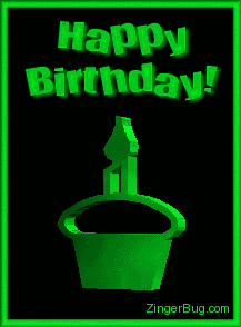 Click to get the codes for this image. 3d Birthday Cupcake Green, Birthday Cakes, 3D Birthday Graphics, Happy Birthday Free Image, Glitter Graphic, Greeting or Meme for Facebook, Twitter or any forum or blog.