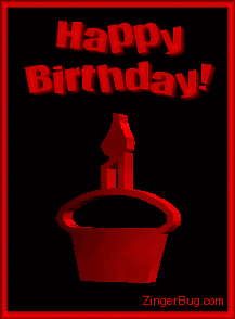 Click to get the codes for this image. 3d Birthday Cupcake Red, Birthday Cakes, 3D Birthday Graphics, Happy Birthday Free Image, Glitter Graphic, Greeting or Meme for Facebook, Twitter or any forum or blog.