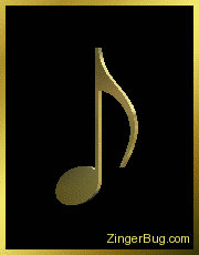 Click to get the codes for this image. 3D Graphic Gold Eighth Note, Music Comments, Musical Symbols  Instruments Free Image, Glitter Graphic, Greeting or Meme for Facebook, Twitter or any blog.