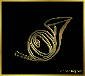 Click to get the codes for this image. 3D Graphic Gold French Horn Charm, Music Comments, Musical Symbols  Instruments Free Image, Glitter Graphic, Greeting or Meme for Facebook, Twitter or any blog.