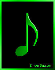 Click to get the codes for this image. 3D Graphic Neon Green Eighth Note, Music Comments, Musical Symbols  Instruments Free Image, Glitter Graphic, Greeting or Meme for Facebook, Twitter or any blog.