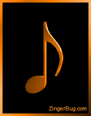 Click to get the codes for this image. 3D Graphic Orange Eighth Note, Music Comments, Musical Symbols  Instruments Free Image, Glitter Graphic, Greeting or Meme for Facebook, Twitter or any blog.