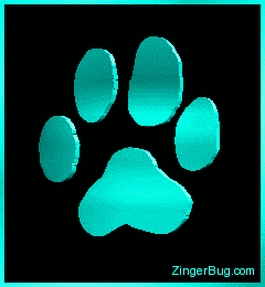 Click to get the codes for this image. 3D Graphic Pawprint Aqua, Animals  Cats, Animals  Dogs, Animals  Cats Free Image, Glitter Graphic, Greeting or Meme for Facebook, Twitter or any forum or blog.
