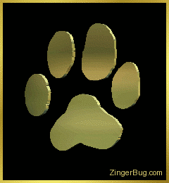 Click to get the codes for this image. 3D Graphic Pawprint Gold, Animals  Cats, Animals  Dogs, Animals  Cats Free Image, Glitter Graphic, Greeting or Meme for Facebook, Twitter or any forum or blog.