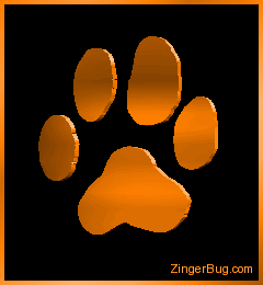 Click to get the codes for this image. 3D Graphic Pawprint Orange, Animals  Cats, Animals  Dogs, Animals  Cats Free Image, Glitter Graphic, Greeting or Meme for Facebook, Twitter or any forum or blog.