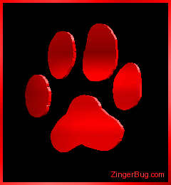 Click to get the codes for this image. 3D Graphic Pawprint Red, Animals  Cats, Animals  Dogs, Animals  Cats Free Image, Glitter Graphic, Greeting or Meme for Facebook, Twitter or any forum or blog.