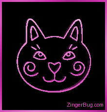 Click to get the codes for this image. 3D Graphic Silly Cat Head Pink, Animals  Cats, Animals  Cats Free Image, Glitter Graphic, Greeting or Meme for Facebook, Twitter or any forum or blog.