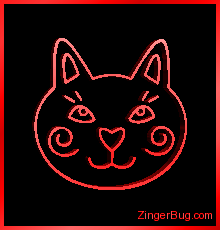 Click to get the codes for this image. 3D Graphic Silly Cat Head Red, Animals  Cats, Animals  Cats Free Image, Glitter Graphic, Greeting or Meme for Facebook, Twitter or any forum or blog.