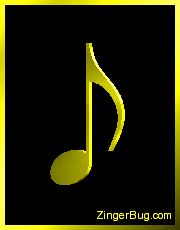 Click to get the codes for this image. 3D Graphic Yellow Eighth Note, Music Comments, Musical Symbols  Instruments Free Image, Glitter Graphic, Greeting or Meme for Facebook, Twitter or any blog.